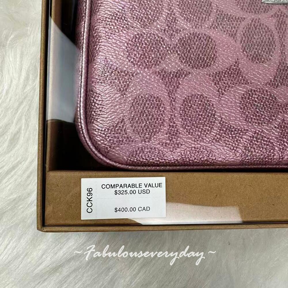 Coach Boxed Nolita 19 And Nolita Bag Charm Set In Signature Canvas Pink CCK96 - Picture 6 of 7